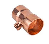 Réducteur de té à souder à 3 voies en cuivre, 8-32mm ID for plomberie de réfrigération CVC, 1 pièce(12.7mm-6.35mm-12.7mm)