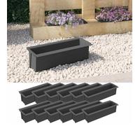 Réduction - Lot de Boîtes à fleurs pour palettes euro 12 pcs - bac à fleurs - Moderne,Gris 36x13,5x9,5cm PP Grand207