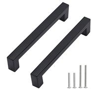 Redunest Lot de 10 poignées d'armoire à barre carrée, poignées de tiroir en acier inoxydable, poignées de porte de cuisine, poignées de tiroir en acier inoxydable, poignées de quincaillerie de