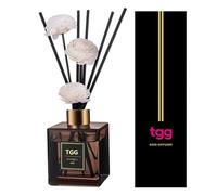Reed Diffuseur Set, 200ml(6.7oz) Lavande Jasmin Parfums Aromatherapy Batonnets, Diffuseur Roseaux d'huiles d'Arôme Essentielles pour Maison Hôtel Spa (Santal de France)