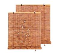 Reed Roller Stores, Rideaux de roseaux élévateurs, adapté à la terrasse, Jardin, fenêtre, Porte de Chambre, Cuisine(W150xh110cm)