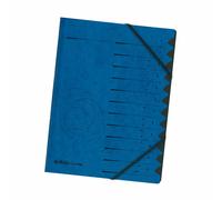 Trieur easyorga, A4, carton, 12 compartiments, bleu