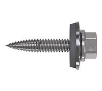 Refabo RP-T2 Plus Lot de 100 vis à tôle mince 6,0 x 25 mm avec tête hexagonale et joint E16, bi-métal A2, acier galvanisé