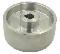 (Référence 130-19) Roue motrice pour meuleuse à bande, usinée CNC. Roue motrice pour meuleuse à bande, conçue pour les affûteuses de couteaux, diamètre de 130 mm, largeur de 55 mm, avec un alésage de 
