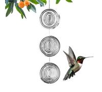 Réflecteurs d'oiseaux miroir 3D - 45 g légers, cercles métalliques, chaîne de suspension triple unité, design à carreaux en relief pratique, effet visuel 3D brillant | Zone éclairée par le dans
