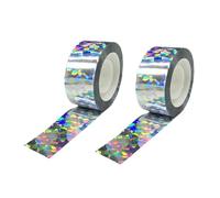 Reflective Bird Tape - PET 50m, Bird Scare Ribbon, Silver Finish | Double Rolls, Animal Protection Film, Silver Flash Tape For Sliding Glass Door, Balcony, Porch, Roof, Garden, Patio, Window