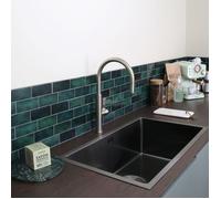 Reflet mitigeur évier façon inox Essebagno