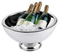 Réfrigérateur à champagne en acier inoxydable, à double paroi, capacité de 10,5 litres, dimensions : 43,5 cm