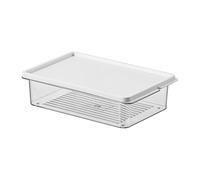 Refrigerator Organizer Bins - Boîte de rangement transparente, Stackable Food Container with Lid | Étui de cuisine portable pour bureau 'armoire de réfrigérateur, matériau durable PE PET pe