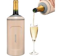 Refroidisseur à vin avec couvercle, 750 ml, en acier inoxydable à double paroi, portable, couleur beige, rose et arc-en-ciel