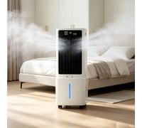 Refroidisseur d'Air 3-en-1 12L, Climatiseur Mobile avec Télécommande | Minuterie 12H, Oscillation 120°, 3 Vitesses, Écran Numérique, 2 Pains de Glace, Roulettes, Refroidissement Efficace
