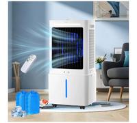 Refroidisseur d'Air avec Télécommande, Climatiseur Mobile 25L 3 Vitesses, Minuterie 1-12H, Ventilateur de Refroidissement 3-en-1 pour Chambre, Salon, Bureau