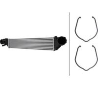 Refroidisseur d'air de suralimentation, ailettes de refroidissement soudées, aluminium, 650 x 128 mm, HELLA, pour MB entre autres
