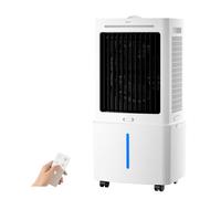 Refroidisseur D'Air éVaporatif Et Climatiseur Portable, RéServoir D'Eau 25 L, Ventilateur De Refroidissement Mobile 3 Vitesses avec TéLéCommande, Minuterie 12h, pour Maison, Restaurant
