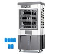 Refroidisseur d'air évaporatif portable 600W, 120 auto oscillation, 3 vitesses, 6 packs de glace, grand réservoir d'eau, corps en tôle, refroidissement de zone large pour un usage industriel intérieur