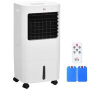 Refroidisseur d'air - HOMCOM - portable mobile par évaporation 3 en 1 oscillation, 3 vitesses, télécommande, minuterie 8H - blanc