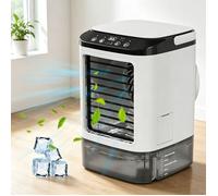 Refroidisseur d'air - Mini Climatiseur portable - 900ML - 3 vitesses - Feuilles en haut et en bas - Silencieux -Veilleuse 7 couleurs