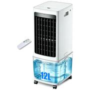 Refroidisseur d'air par évaporation 3 en 1 12L, Ventilateur Tour sans pales humidificateur, unité de Refroidissement Portable pour la Maison