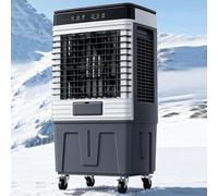 Refroidisseur d'air par évaporation 80 L avec 3 Vitesses, Oscillation 120°, minuterie 6 Heures, Affichage LED 4 Blocs de Glace - Humidificateur Mobile pour la Maison Le Bureau