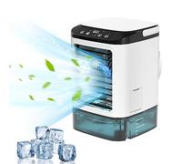 Refroidisseur d'air par évaporation à 3 Vitesses avec lumière colorée, humidificateur de climatiseur avec poignée pour Bureau à Domicile, Chambre à Coucher