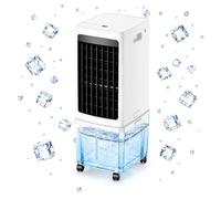 Refroidisseur d'air par évaporation Portable 12 L, réservoir d'eau Amovible, télécommande, roulettes Filtre à poussière Lavable, Refroidisseur Mobile pour Chambre à Coucher, Salon, Bureau,