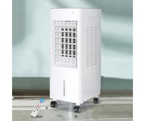 Refroidisseur d'air par évaporation Portable avec réservoir d'eau de 10 L, Oscillation à 120°, Ventilateur Ultra Silencieux pour Une Utilisation en extérieur, idéal pour Le Garage, la terrasse