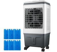 Refroidisseur d'air par évaporation, refroidisseur de marais portable à 3 vitesses avec oscillation de 120°, grand réservoir pour la maison, le bureau, le magasin - Solution de refroidissement