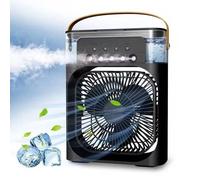 Refroidisseur d'air personnel, portable, 7 LED, minuterie 1/2/3h, 3 vitesses, 3 modes de brume, pour bureau et table de chevet