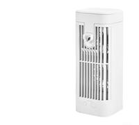 Refroidisseur d'air portable, 3600 mAh blanc USB ventilateur de bureau avec vitesses réglables, fonctionnement silencieux, crochet de suspension, veilleuse pour la maison et le bureau (pas d'autonomie