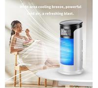 Refroidisseur d'air portable - 4 en 1 Climatiseur - 6 vitesses - Minuteur 1-6H - Lumières LED sept couleurs - 300ML - Silencieux