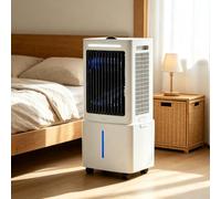 Refroidisseur d'air portable évaporatif, réservoir amovible 25L, 2 blocs de glace et télécommande, 3 vitesses avec minuterie 12H et oscillation 120° pour maison bureau