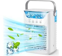Refroidisseur d'air portable - Mini ventilateur de table - Humidificateur - Réservoir d'eau - USB 5V - Uniquement pour le refroidissement - Blanc