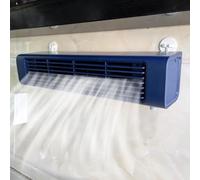 Refroidisseur d'air portable, sans fenêtre, 3 vitesses, long conduit d'air, télécommande, conception sans pales pour chambre ou bureau, ventilateur silencieux à large oscillation, compact et mural.