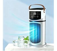 Refroidisseur d'air portable - Ventilateur Colonne - 9 vitesses - Brumisateur 3 trous - Minuterie 8h - LED 7 couleurs - Climatiseur