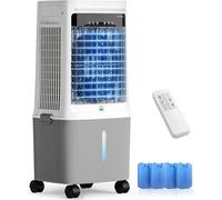 Refroidisseur d'air portable - Ventilateur mobile - Rafraîchissement de pièce - Fonction 3 en 1 - Réservoir de 25 litres - Blanc