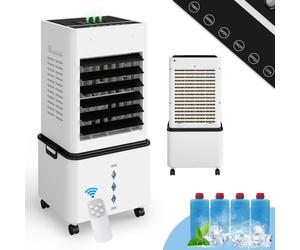 Refroidisseur d'air Puluomis 10 L avec 3 buses de pulvérisation et éclairage LED, ventilateur 3-en-1 avec télécommande, 3 modes, 6 vitesses, minuterie 24 h, climatiseurs portables