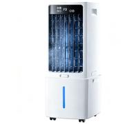 Refroidisseur d'Air Sans Évacuation Réservoir Amovible 12L, 3-en-1 Rafraîchisseur Évaporatif Silencieux, 3 Vitesses, Minuterie 12H, Télécommande, 6 Pains de Glace Maison