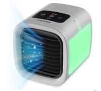 Refroidisseur d'air - TECTAKE - Rafraîchisseur FROSTY 3-en-1 avec éclairage LED 8W et 5 vitesses, 16,5 x 17 x 18 cm - Gris