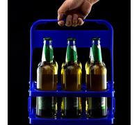 Refroidisseur de bière portable pour 6 bouteilles ; porte-gobelets pliable ; support pour verres à fabriquer soi-même (bleu)