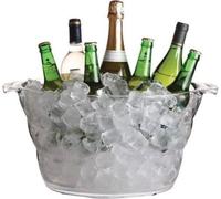 Refroidisseur de boissons Famanu en acrylique transparent - forme ovale