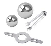 Refroidisseur de boules de café - Kit de refroidissement pour boissons avec métal, pierres pour spiritueux non dilués, support d'extraction et pinces à glace | Appareil de refroidissement