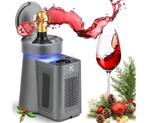 Refroidisseur de vin pour 1 bouteille, écran tactile LCD, plage de température de 1 à 20°C, avec adaptateur allume-cigare, couleur noire