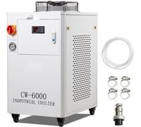 Refroidisseur d'eau industriel SM® - CW6000, 1500 W Système de refroidissement par eau avec compresseur - capacité du réservoir d'eau 15 L - débit max. 65 L/min - pour machines à graver au laser CO2.