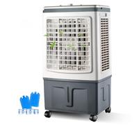 Refroidisseur évaporatif avec réservoir d'eau de 30 L, Ventilateur rafraîchisseur d'air Portable à 3 Vitesses avec 6 Blocs de Glace, Refroidisseur Mobile pour la Maison, Le Bureau et Le Jard