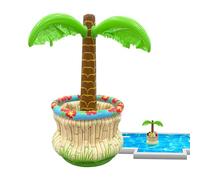 Refroidisseur gonflable - Seau à glace flottant portable en PVC - Porte-gobelet gonflable avec palmier tropical - Refroidisseur de nourriture pour fête de piscine - Accessoires de bar d'extérieur pour