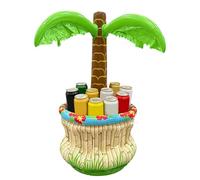 Refroidisseur gonflable XXL pour piscine | Seau à glace flottant et thème hawaïen | Porte-gobelet géant de 66 cm pour fêtes d'été, anniversaires, barbecues | Accessoires de piscine