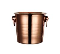 Refroidisseur isolé de vin de Champagne de seau à Seau à glace épais en acier inoxydable, for fête, Bar, Champagne, bière réfrigérée, vin for Cubes, baignoire boisson(Bruin)