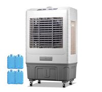 Refroidisseur par évaporation de 60 L, climatiseur portable avec poche de glace, ventilateur à brume industrielle à 3 vitesses, grand réservoir d'eau pour un refroidissement et une humidification