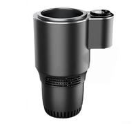 Refroidisseur portable de voiture 12 V avec écran numérique pour boissons chaudes et froides, design compact en métal pour les voyages en plein air et les trajets quotidiens Noir