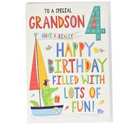 Regal Publishing Carte d'anniversaire pour petit-fils 4 ans 22,9 x 15,2 cm